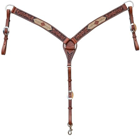 Professional's Choice Natural Rawhide Arrowhead Cowboy Contoured 1-3/4” Breast Collar