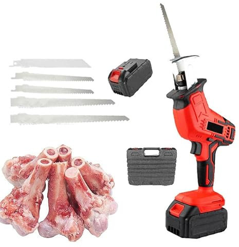 smafoseedding Sierra De Carnicero Eléctrica De Mano, Cortadora De Huesos Eléctrica, Baja Vibración, Peso Aproximado De 2 Kg, Adecuada para Uso Comercial Y Doméstico, Corte Rápido De Carne, Huesos
