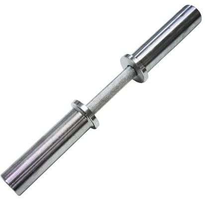 BodyMax Single Olympic Dumbbell Bar – Olympic‑sized 50mm/2 Chrome Dumbbell Bar with Rotating Sleeves & Lock‑Screw Collars (Chrome)