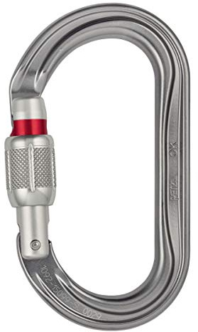 Petzl OK Carabiner - Oval Carabiner for Use with Pulleys and Ascenders for Climbing and Glacier Travel - Screw-Lock