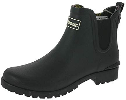 Barbour Wilton Chelsea Welly Stivali da pioggia da donna, nero, 39.5 EU