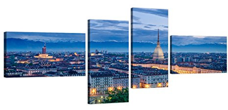 LuxHomeDecor Quadro Moderno torino 160x70 cm Stampa su Tela con Telaio in Legno Arredamento Arte Arredo Astratto