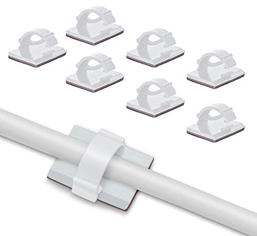 Elfcam® - Clips de Câble Adhésif Réglable pour Gestion de Câble à Fibre Optique, Attache Fil et le Cordon dans la Maison ou le Bureau (Lot de 30)