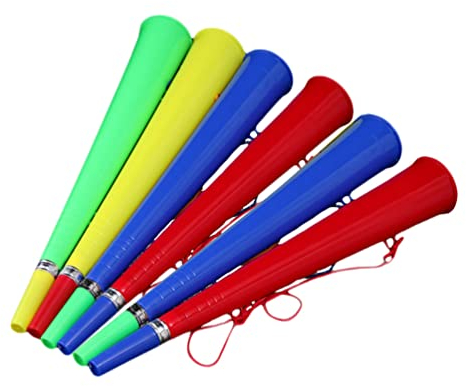 BESPORTBLE 6Pcs Sportspiel Trompete Kunststoff Vuvuzela Stadion Hörner Fan Cheer Promotion Requisiten Konzert Ornament für Sportweltcup Partyzubehör (Zufällige Farbe)