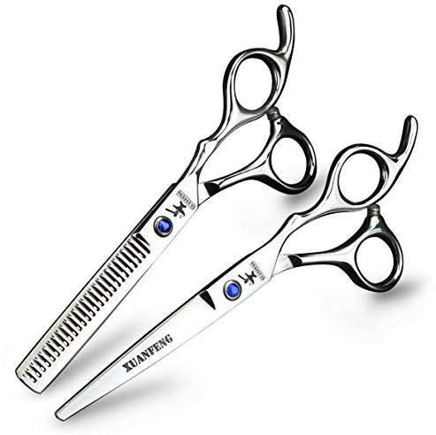 XUANFENG Forbici professionali da parrucchiere, per famiglia, adulti, bambini, 15,2 cm, set da barbiere (2 pezzi)