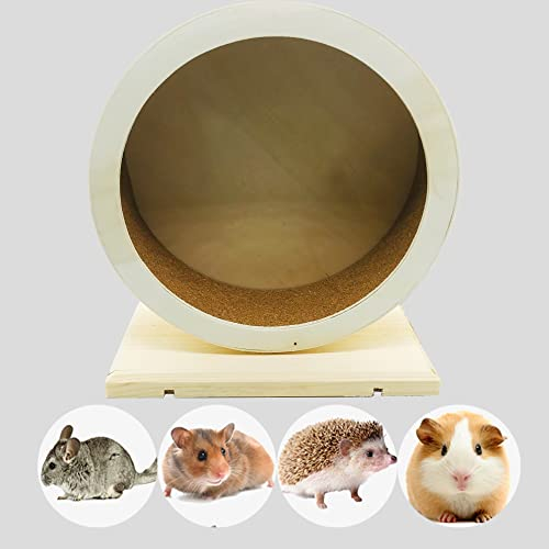 Allazone Hamster Holzlaufrad Holz Laufrad Spielzeug, Hamsterrad, Holzübungsrad für Rennmäuse, Chinchillas, Mäuse und Andere Kleine Tiere
