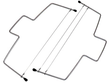 Kiuiom Tortenschneider, Tortenschneid,Gezahnten Schneiddrähten,Edelstahl Tortenbodenteiler, 2PCS zum Kuchenteiler Schnittenteiler für Haushalt Bäckerei und Dessertläden Tortensäge