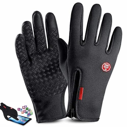 HiFEN® Guantes cálidos de invierno para hombres y mujeres, guantes térmicos para pantalla táctil y guantes impermeables antideslizantes para montar en bicicleta, ciclismo, senderismo, escalada,