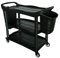 Heavy-Duty Commercial Storage Trolley on Wheels– 3 Durable Shelves, 2 Removable 10-Litre Buckets, 75mm Non-Marking Swivel Castors with Brakes – Ideal for Restaurants, Hotels & Kitchens Trolley