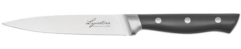 Lagostina Virtuoso, Coltello Multiuso 12cm, Robusto e Resistente, Lama in Acciaio Inox, Manico Ergonomico Rivettato con Rinforzo, Elevata Affilatura, Taglio senza sforzo