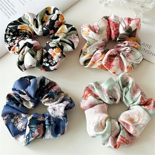 Scrunchie hårspänne med rosett, satin silkes rosett, hårspännen, svans, hållare, elastisk hårband av sammet, silkessjal, kaninens öron, form för kvinnor, stil F, 1 styck