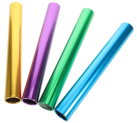 Kisangel 4 Pezzi Bastoni di Staffetta in Alluminio Leggero Colorati per Corsa Superficie Elettroplaccata Liscia Antiscivolo Impugnatura Ergonomica per Gare e Allenamenti Outdoor