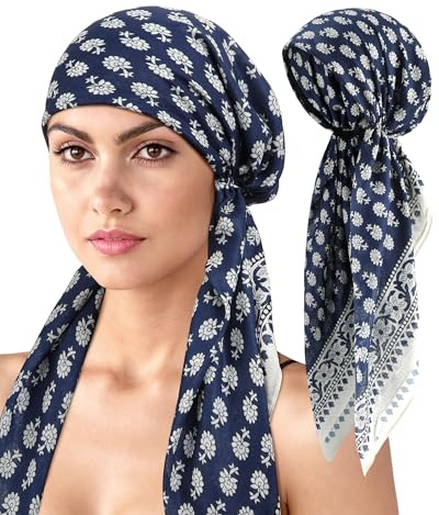 Mesovor Pretied Bamboo Turban Chemo Headwear for Women Hair Loss Bandanas