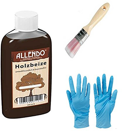 Holzbeize Holzton inkl. 1x synthetischen Pinsel von E.Com24 für beizen zum Auftragen (500 ml teak-alt)