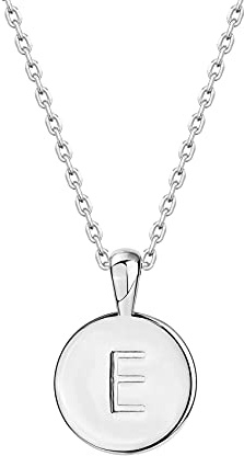 PAVOI 14K White Gold Plated Letter Necklace for Women | Gold Initial Necklace | Letter E