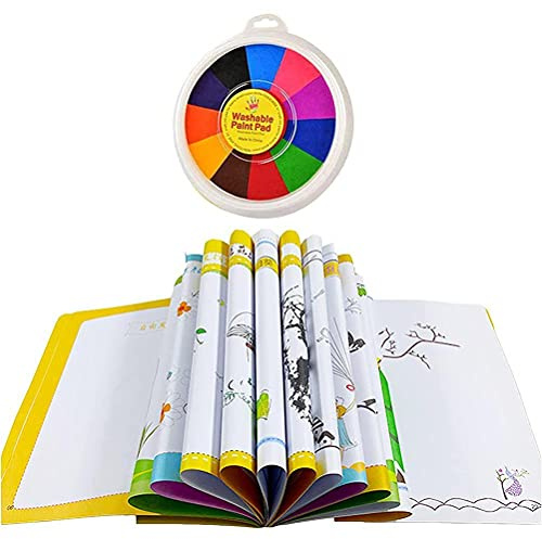 ARTOCT Divertente kit per pittura con le dita, 12 colori per bambini, lavabile, kit di strumenti educativi per realizzare biglietti o altri lavori artigianali
