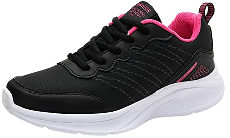 Zapatillas de piel para mujer, con cordones, impermeables, transpirables, informales, para correr, para mujer, ligeras, para senderismo, trekking, para mujer