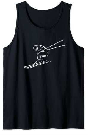 Skifahrer Zeichnung Skiliebhaber Skisport Tank Top