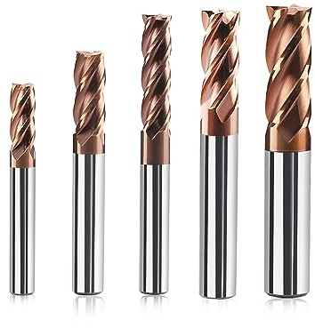 5 fresas de metal duro 4 flautas, 6-12 mm CED TiSiN Coat, broca VHM CNC, brocas de broca para acero, aleación de aluminio, cobre