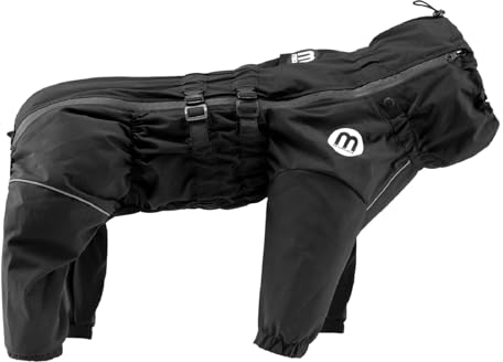 Mikki Doodles Hunde-Regenmantel, wasserdicht, Winddicht, seidiges Futter, weniger Reibung bedeutet weniger Knoten und Verfilzungen, Größe XL, Schwarz