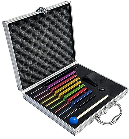 Benefischl 1 Lot de 9 Diapasons pour la Guérison, Ensemble de Diapasons de Guérison Sonore, Ensemble de Diapasons de Chakra