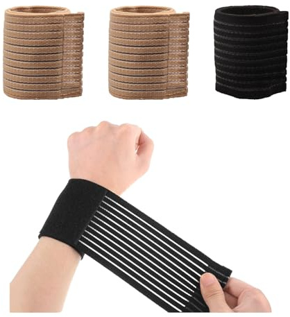 HSYTEK 4 stycken handledsbandage, handledsbandage, passande handledsshorts för sport och tung lyftning, träning styrketräning, svart och vit
