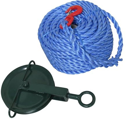 Gin Wheel Scaffold Pulley and Rope 250KG (Scaffolder Lifting Block Attachment 0.25T) (20M Rope)