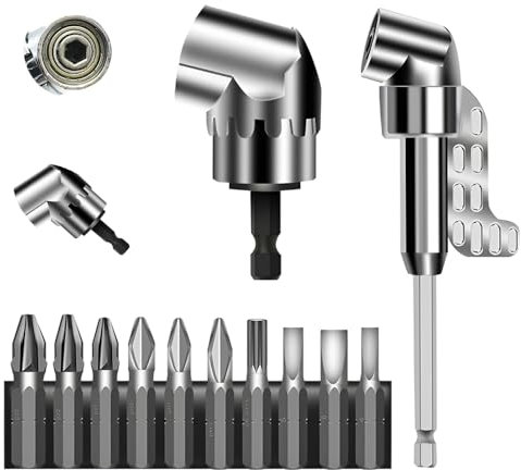 KBIBCK 105° Winkelschrauber Vorsatz Adapter, Vielseitiger Grad Winkel Bithalter mit magnetischem 1/4-Bithalter, 1/4-Zoll Sechskantschaft Winkelgetriebe, zum Bohren in engen Räumen