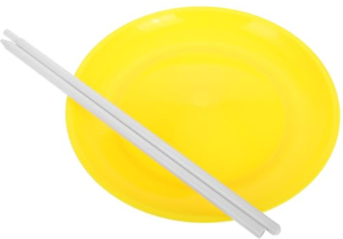 LIOOBO Professionelles Jonglier Set mit Drehteller und Stab Vielseitiges Zirkus jongliergerät für Anfänger und Profis Gelber Jonglierteller für Festival und Show Visuell Beeindruckendes