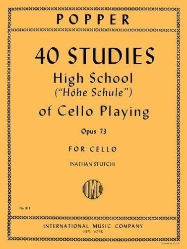40 Studies (High School of Cello Playing), Op. 73 By David Popper. Edited By Stutch. For Cello Solo.