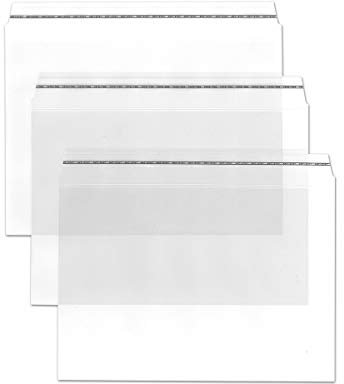 Durchsichtige Briefumschläge in B6 plus - 50 Stück - Haftklebung - glasklare Post-Umschläge aus Transparentfolie - 19,0 x 13,0 cm - ideal für Werbung, Einladungen und Präsente - von GUSTAV NEUSER