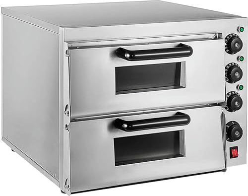 PIKETU Four À Pizza Electrique Double Professionnel pour Pizza Diamètre 40Cm À 2 Cavité
