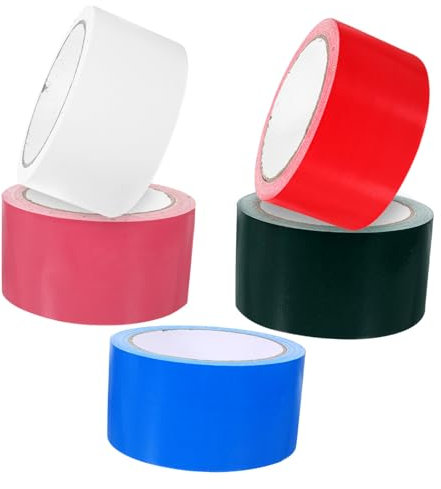 ULTECHNOVO 5 Rollen Farbiges Klebeband Hochleistungs-Klebeband Klebeband zum Basteln packing tape paketband Teppichband Teppichklebeband für Hartholzböden Klebebänder schwer schmücken Stoff