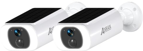 ANRAN 2K Cámara Vigilancia WiFi Exterior sin Cables, Panel Solar Integrado, Cámara de Seguridad con Batería Recargabl, Iluminación Inteligente, PIR Movimiento Detección, Audio de 2 Vias, 2 Piezas C3