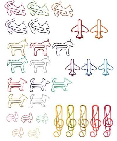 ZAMXHUG graffette colorate - 30 Pezzi Graffette Creative Stile Animale, Graffette Multicolore For ma Animale Creativa,graffette colorate, per Cancelleria e Forniture per Ufficio