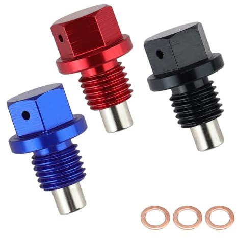 SRJQXH Öl Ablassen Schraube, 3 Stück Auto Magnetische Ölablassschraube, Magnetisch Adsorbierbares Ölablassschraube mit Dichtring, Geeignet für die Meisten Autos, Motorräder und Boote