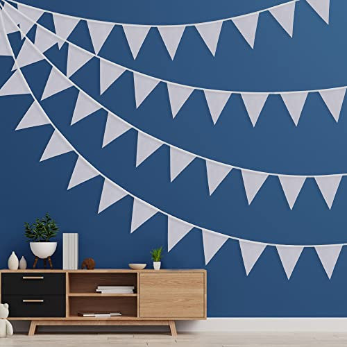 Guirlande de fanions en tissu polyester imperméable réutilisable pour la maison, l'extérieur, un anniversaire, un mariage - 20,1 m