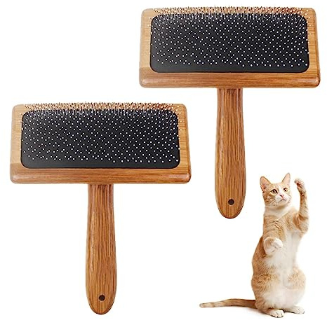 2pcs Wool Carders, Wool Carding Comb, Hand Carders for Wool, Comb Bamboo Air Cushion Fur Rugs, Needle Felting Wool Carders Brush Pillows for Wool Coat Felt Rug Tassel Dog Hair