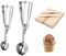 Porzionatore per Gelato in Acciaio Inox, Cucchiaio per Gelato 4 cm o 6 cm, Paletta per Gelato, Utensili da Cucina, con Grilletto e Manico Confortevole, per Palla Gelato, Cottura, Palla Melone, 2 pezzi