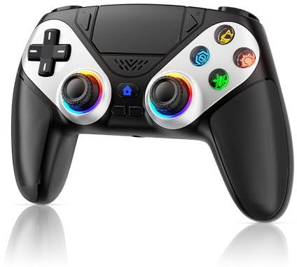 FOIRCEADAL RGB Wireless Controller for PS5, Back paddles and Speaker, 6-Axis Motion/Marco/Turbo/Dual Vibration Function 3.5mm Audio Jack for P5 Pro/Slim/PC