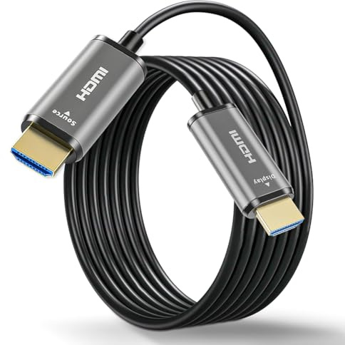 OFFCUP Cavo HDMI Fibra Ottica 10M HDMI 4K Ultra Alta Velocità Cavo 2.1 48Gbps Supporta 8K@60Hz 4K@240Hz con eARC Dolby Compatibile con Blu-ray TV Box HDTV Proiettore Console di Gioco AVR