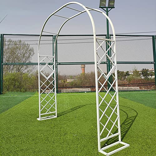 Arche de jardin en métal blanc pour plantes grimpantes, 140340 cm, treillage réglable, cadre de rose, pergola pour mariage et entrée, résistant aux intempéries, taille 220 cm
