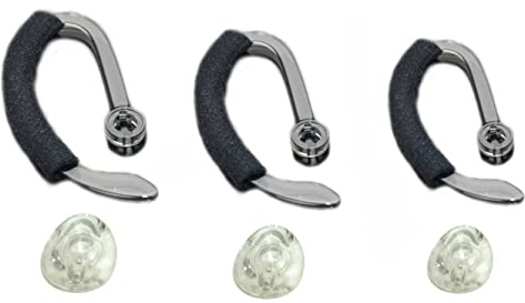 3X Same Size Replacement Earbuds Ear Tips + Ear Hook Loops + Foam Spare Fit Kit for Plantronics CS540 Savi W440 W740 W745 WH500 EarLoops EarHook Ear Bud Sleeve Part (Mixed L/M/S)