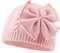 XIAOHAWANG Baby Mütze Mädchen Strickmütze Kinder Wintermütze Warm Kindermützen Mit Schleife (Rosa, Gr.L(2-6Jahren)