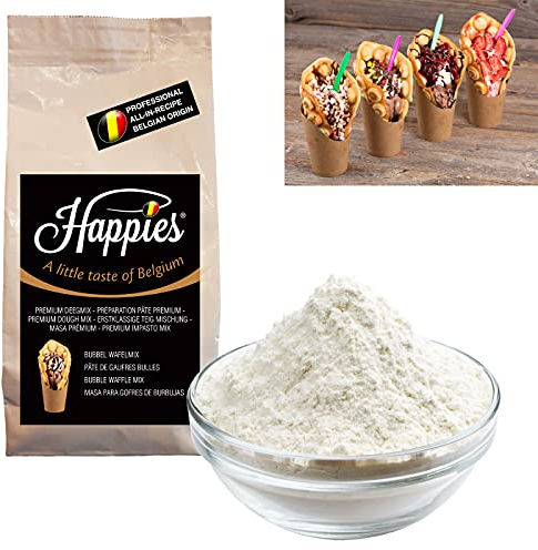 Happies mélange à pâtisserie pour gaufres à bulles, mélange de pâte pour gaufre tendance Hong Kong et Asie Bubblewaffle (1)