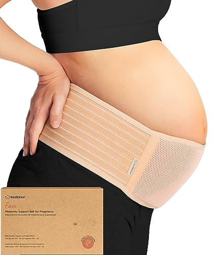KeaBabies Banda De Maternidad Para El Embarazo - Cinturón De Soporte Para Embarazo Suave & Transpirable - Bandas De Soporte Pélvico (Classic Ivory, 2X-Large)