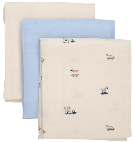 Pippi 3er Pack Unisex Baby Stoffwindel/Spucktuch/Mullwindel 70x70