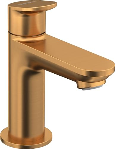 Duravit Wave stående ventil (pip höjd 77 mm), kallvatten tvättställsblandare, kallvattenkran badrum, kallvattenkran, borstad brons