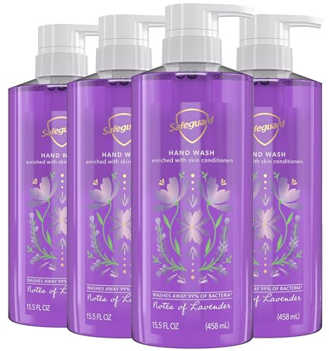 Safeguard Liquid Hand Soap, Clean Lavender Scent, 15.5 fl oz Pack of 4