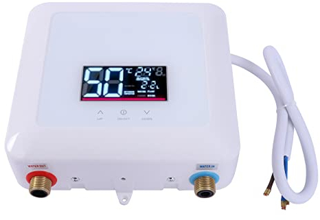 Scaldabagno elettrico universale rubinetto per cucina, bagno e lavatrice, mini scaldabagno istantaneo 30-55°C 7500W